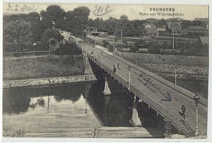 Bromberg - Hafen und Wilhelmsbrcke 1908