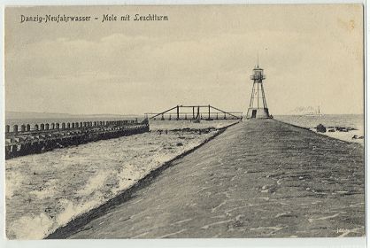 Danzig-Neufahrwasser - Mole mit Leuchtturm
