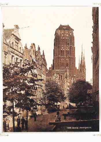 Danzig - Jopengasse mit Marienkirche