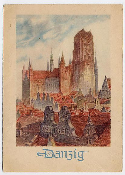 Danzig - Blick mit Marienkirche