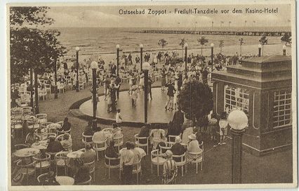 Ostseebad Zoppot - Freiluft-Tanzdiele vor dem Kasino-Hotel 1926