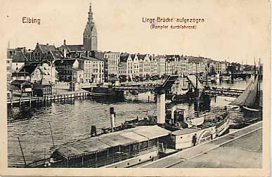 Elbing - Liege-Brcke aufgezogen 1916