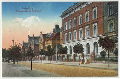 Insterburg - Wilhelm street with Reich's bank