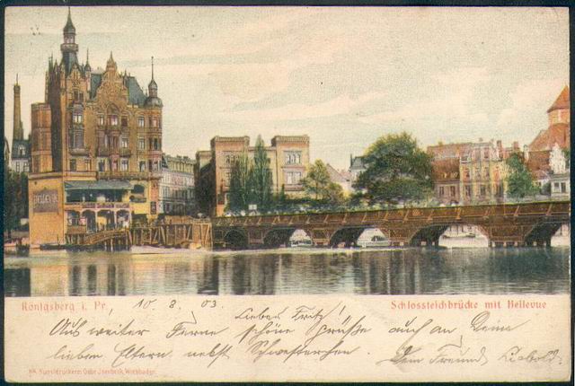 Knigsberg - Schloteichbrcke mit Bellevue 1903