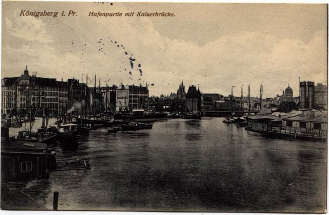 Knigsberg - Hafenpartie mit Kaiserbrcke