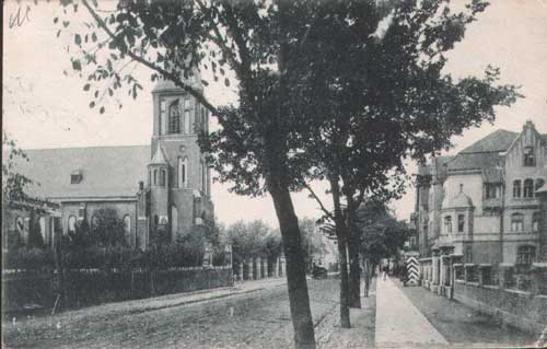 Lyck - Mhlen strasse mit katholische Kirche Jahr 1917