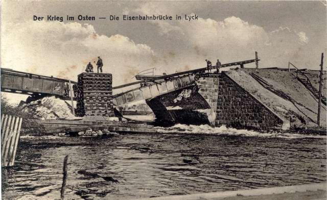 Lyck - Die Eisenbahnbrcke 1916