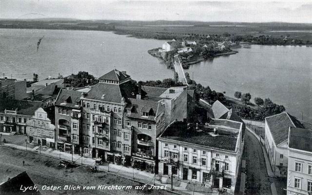Elk - View from church tower on island ca. 1920