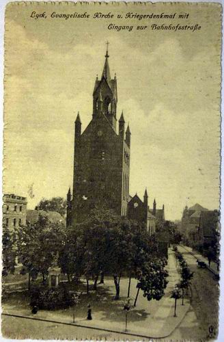 Lyck - Kirche mit alte turm 1914