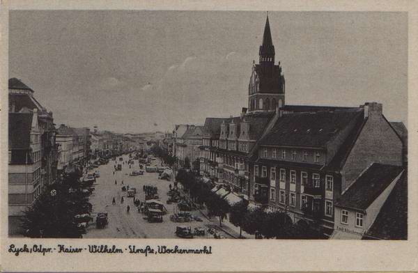 Lyck - Kaiser-Wilhelm-Strae, Wochenmarkt 