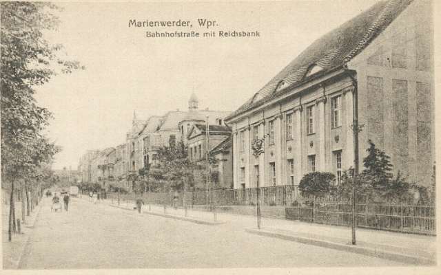 Marienwerder - Bahnofstrasse mit Reichsbank